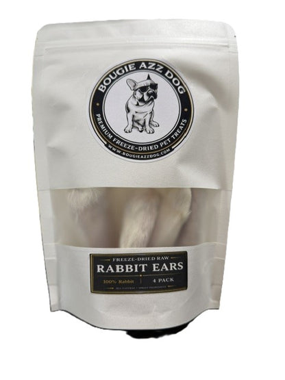 Freeze Dried Raw Rabbit Ears - 4 Pack